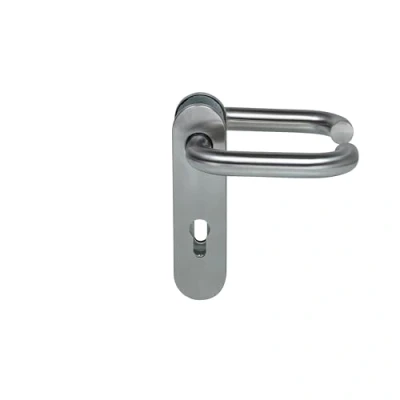Afbeelding van Hörmann FS deurkrukgarnituur D 110 korte plaat PZ, glijlager roestvrij staal (brandwerende krukgarnituur voor brandwerende deur/multifunctionele deur H8 5 / Quadro/MZ/OD) 535303
