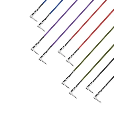 Afbeelding van Adam Hall Cables Pedalboard patchkabel met hoekjack TS, set van 5, 0,9 m