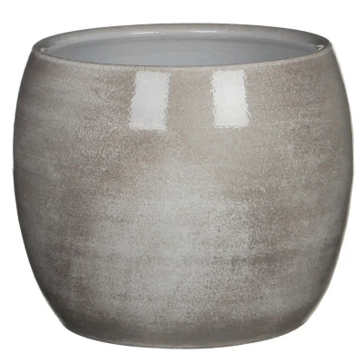 Afbeelding van Mica Decorations lester ronde bloempot lichtgrijs maat in cm: 18 x 20