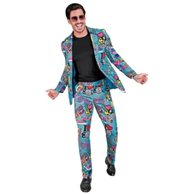 Afbeelding van Widmann Jaren 80 &amp; 90 Kostuum Loving The 80s Man Blauw XL Carnavalskleding Verkleedkleding