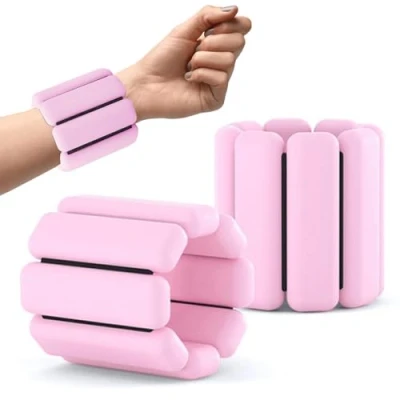 Afbeelding van Verstelbare pols en enkelgewichten set van 2 (elk 0,5 kg) Draagbare armbanden voor yoga, dans, pilates, aerobics, hardlopen, wandelen, waterdicht, zweetbestendig