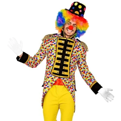 Afbeelding van Widmann Clown &amp; Nar Kostuum Confetti Feest Slipjas Man Multicolor Large Carnavalskleding Verkleedkleding
