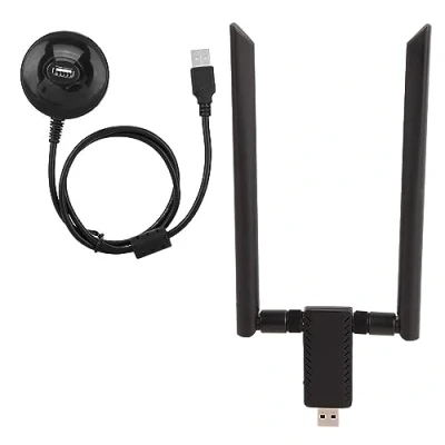 Afbeelding van USB netwerkkaart, RTL8812AU AC 2.4G / 5.8G dual band WiFi dongle adapter, ondersteuning voor WPA WPA2 WEP 802.1X WMM gegevensversleuteling, draadloze netwerkkaart met sterk anti interferentievermogen