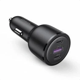 Afbeelding van UGREEN Autolader Snellader 1x USB A &amp; 2x C (69W 5A) QC Zwart