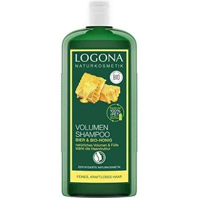 Afbeelding van LOGONA Naturkosmetik Volume shampoo voor natuurlijk vol haar, geschikt fijn voedende haarshampoo met bier en biologische honing, 1 x 250 ml