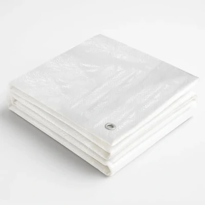 Afbeelding van G.F. afdekzeil Top Line 260g/m², Wit, 3m x 5m = 15m² keuze uit 23 verschillende maten in groen en wit! zeildoek met oogjes, uv bestendige stof, Dekzeil bevestigingsringen, afdekhoes