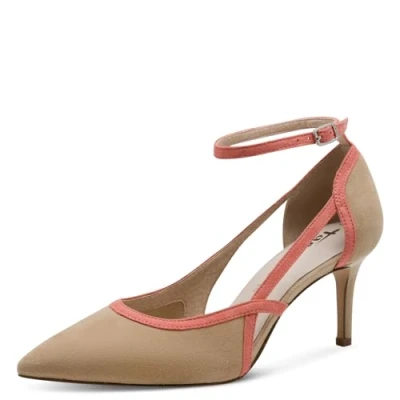 Afbeelding van Tamaris Klassieke pumps, Dames, Maat: 39, Tan comb Leer en textiel