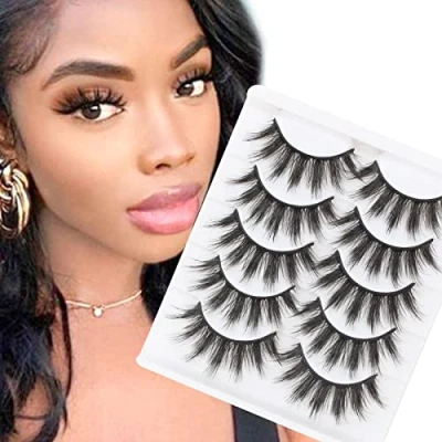 Afbeelding van Glowing Win 3D Dramatische Valse Wimpers False Eyelashes Natuurlijke Look 5 Paar Lange Dikke Pluizige Volumineuze Strookwimpers Herbruikbaar Reusable Lashes