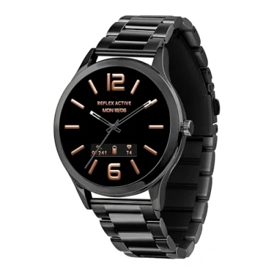 Afbeelding van Reflex Active Serie 31 Amoled Smart Calling Horloge voor Vrouwen Mannen met Bluetooth, 1,19&quot;, Fitness Tracker, Bloed Zuurstof, Hartslagbewaking en Roestvrij Stalen Armband Compatibel Android IOS