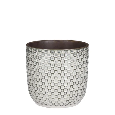 Afbeelding van Mica Decorations Daan Bloempot H17,5 x Ã ̃19 cm Wit