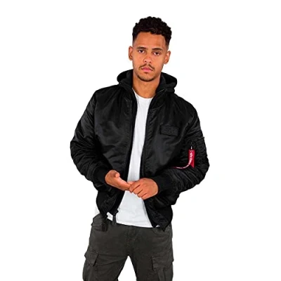 Afbeelding van Alpha Industries MA 1 ZH Bommenwerperjas met rugprint voor heren Black/Reflective
