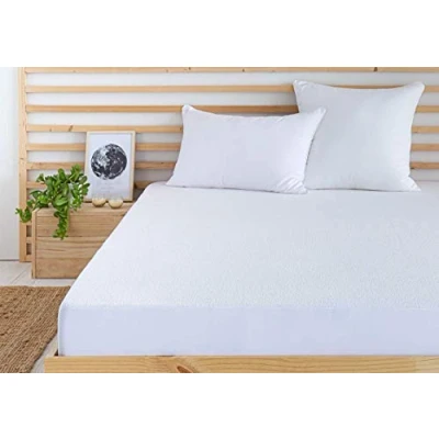 Afbeelding van Todocama Matrasbeschermer, verstelbaar, badstof, waterdicht en ademend, alle maten verkrijgbaar, voor bedden van 200 x 190/200 cm