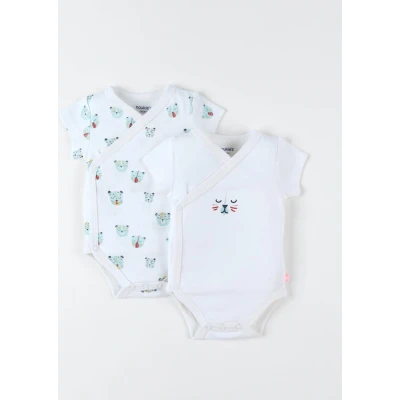 Afbeelding van Noukie&#039;s 2 Pack Rompertjes korte mouw Unie 12maand 80