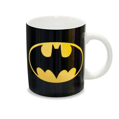 Afbeelding van LOGOSHIRT DC Comics Batman Logo Porseleinen mokken Koffiemokken zwart Gelicentieerd origineel ontwerp