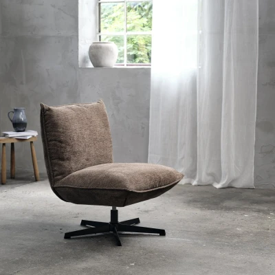 Afbeelding van Nordic Home Sabia fauteuil chenille bruin Stof