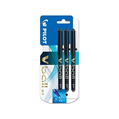 Afbeelding van Pilot VBall 7 Rollerball Pen Zwart (Pack van 3)
