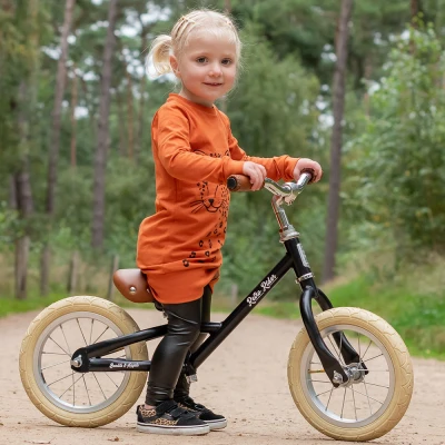 Afbeelding van Bandits &amp; Angels loopfiets Retro Rider mat zwart 2.5 jaar jongens en meisjes metaal
