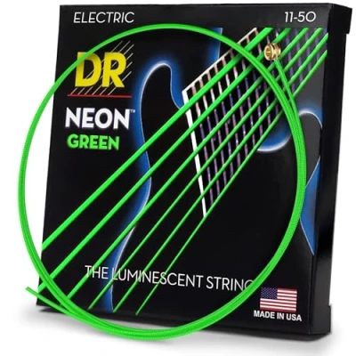 Afbeelding van DR Strings NGE 11 Hi Def Neon green 50 set snaren voor elektrische gitaar