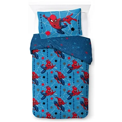 Afbeelding van Jay Franco Marvel Spiderman Spidey Faces 100% katoen kinderbeddengoedset 135x200 cm eenpersoonsbed grootte dekbedovertrek + kussensloop 50x70
