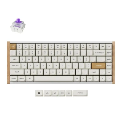 Afbeelding van Keychron K2 HE Draadloos Magnetisch Toetsenbord, 2.4Ghz/Bluetooth/USB C, RGB, Hot swap, QMK/VIA, Gateron Magnetic Switch Nebula, Compatibel met Mac Windows Linux, Special Edition Wit