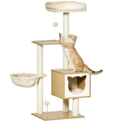 Afbeelding van PawHut Krabpaal met kattengrot D30 446