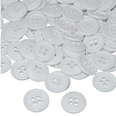Afbeelding van AERZETIX C56509 100 ronde naaiknopen Ø15x3 mm met 4 gaten Kleur wit 24L L24 plastic Opening 2 Kort naaien kleding mode gebreide decoratie