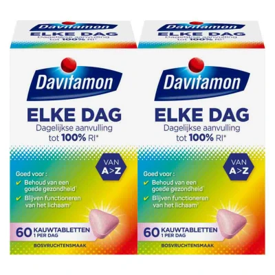 Afbeelding van Gratis Verzending: 2x Davitamon Elke Dag 60 kauwtabletten