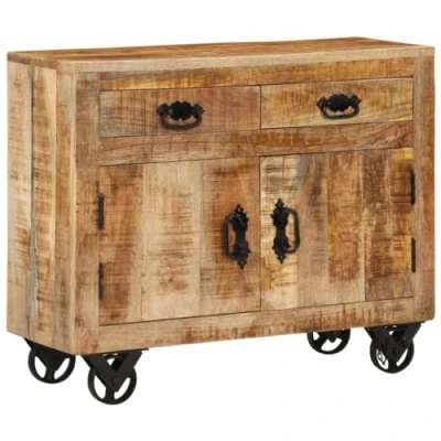 Afbeelding van Dressoir 80x30x65 cm massief ruw mangohout