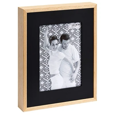Afbeelding van walther design fotolijst zwart 15 x 20 cm houten portretlijst met passe partout, Dubbel YP520B