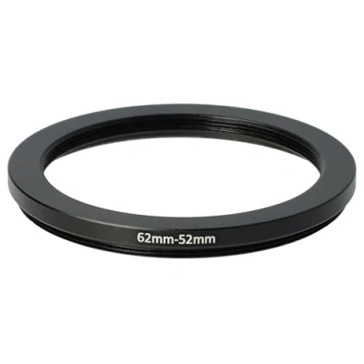 Afbeelding van vhbw Step down ring adapter van 62 mm naar 52 voor cameralens filteradapter, metaal, zwart