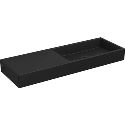 Afbeelding van Fontein Clou Mini Wash Me Links 56x19x6cm Keramiek Mat Zwart (Zonder Kraangat)