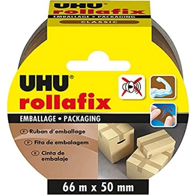 Afbeelding van UHU Rollafix inpakband, bruin, 66 m x 50 mm
