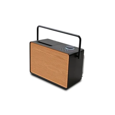 Afbeelding van Pure Evoke Play Wood Edition, veelzijdig muzieksysteem in koffiezwart met kersenhouten rooster