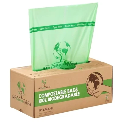 Afbeelding van Mr. Green Mind 100% biologische afvalzakken 6 liter 150 stuks Incl. dispenser