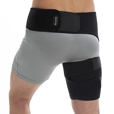 Afbeelding van Bodyprox Groin Wrap, verstelbare ondersteuning voor pijn in de heup, beugel, ischio been, dijbeen en heupzenuw