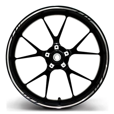 Afbeelding van Finest Folia GP design velgrandsticker, 16 delige complete set, geschikt voor 16, 17, 18 en 19 inch velgen, motorfiets, auto fiets, MR001 (zilver)