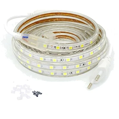 Afbeelding van FOLGEMIR 1m LED stroken licht Koud Wit, 220V 230V lichtstrook, 60 Leds/m ledstrips, IP65 waterbestendig, milde achtergrondverlichting