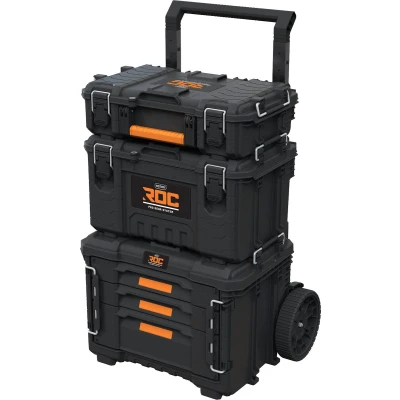 Afbeelding van Keter Pro Gear XL 3 Drawers + Cart Power Toolbox Tool Case Zwart