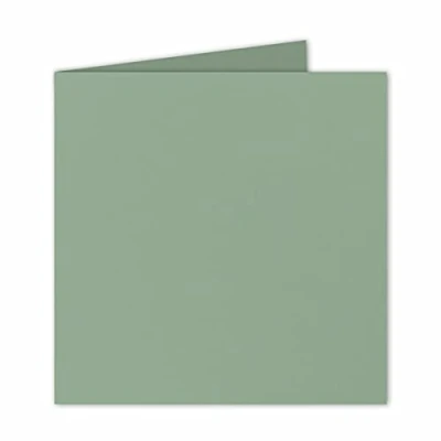Afbeelding van Vierkante vouwkaarten 15 x cm eucalyptus (groen) 25 stuks vormvast geschikt voor printers wenskaarten, uitnodigingen en meer
