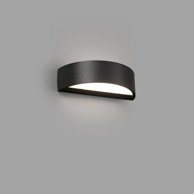 Afbeelding van Faro Lighting Ovale Outdoor LED Donkergrijs Up Down Wall Light 10W 3000K IP65