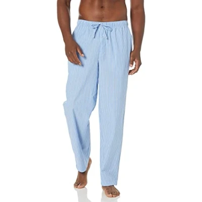 Afbeelding van Amazon Essentials Men&#039;s Geweven pyjamabroek met rechte pasvorm, Lichtblauw Streep, XL