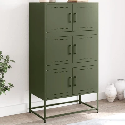 Afbeelding van Dressoir 68,5x38,5x123,5 cm staal olijfgroen