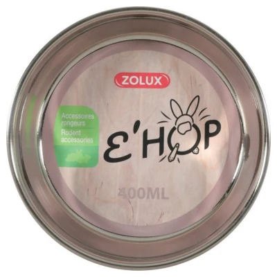 Afbeelding van Zolux Ehop Voerbak Inox Roze&amp;Metallic Voer/Waterbak 13x4 cm