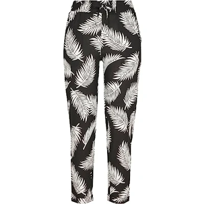 Afbeelding van Urban Classics Elastic Waist AOP Capri broek S Zwart/Wit