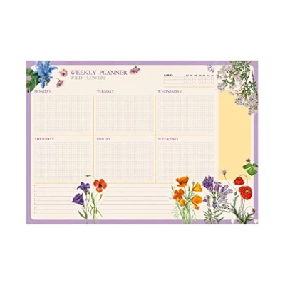 Afbeelding van Grupo Erik A4 Weekplanner Botanical Wild Flowers Bureauplanner met 54 afscheurbare vellen Tafelkalender Engels