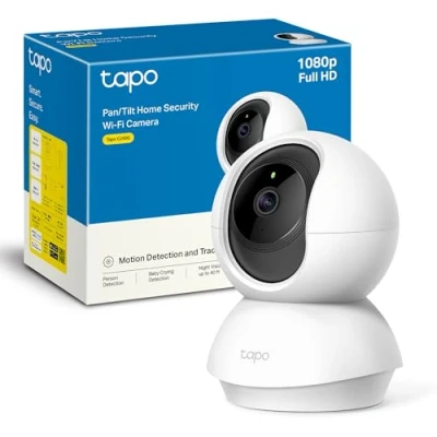 Afbeelding van Tapo C200C WLAN camera voor binnen, FHD, bewakingscamera, nachtzicht, 360 kijkhoek, bidirectionele audio, bewegingsdetectie en meldingen, geïntegreerd akoestisch helder alarm