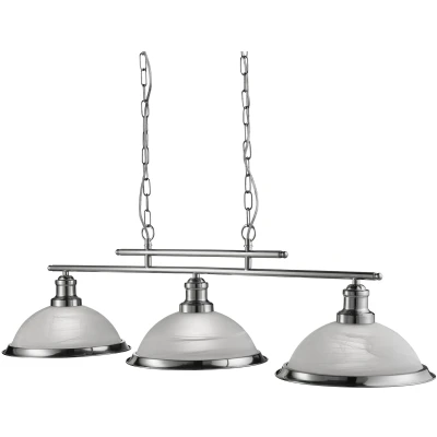 Afbeelding van Searchlight Hanglamp Bistro, 3 lamps, zilver