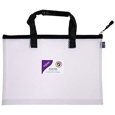 Afbeelding van Snopake A3 EVA gaasproject/boekentas met hoge capaciteit [Pack van 1] Heavy Duty tas zachte handgreep [transparant/zwart] 15874