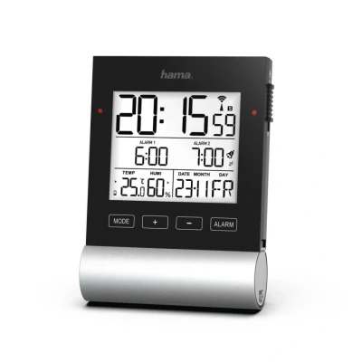 Afbeelding van Hama Radiogestuurde Wekker Black Line Zwart