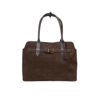 Afbeelding van Marc O&#039;Polo Leren Shopper Gina Dark Earth donkerbruin
